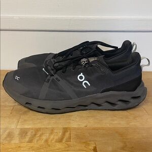 On Cloudsurfer Trail waterproof running shoe black sneakers men’s size 12